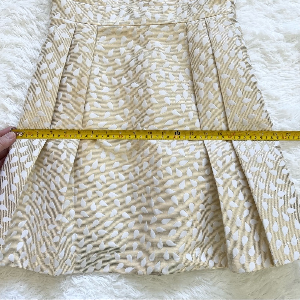 SHOSHANNA GOLD/WHITE TEAR DROP DRESS SIZE SMALL FEMININE PRETTY DATE COCKTAIL - Picture 9 of 11